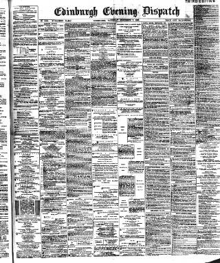 cover page of Edinburgh Evening Dispatch published on November 2, 1889