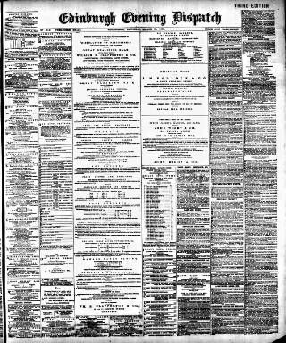 cover page of Edinburgh Evening Dispatch published on March 19, 1892