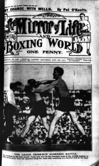 cover page of Boxing World and Mirror of Life published on August 2, 1913