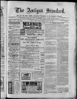 cover page of Antigua Standard published on March 19, 1898