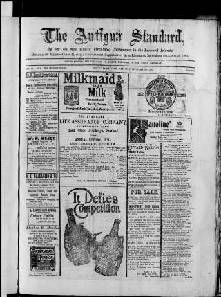 cover page of Antigua Standard published on February 2, 1901