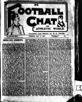 cover page of Athletic Chat published on May 9, 1905