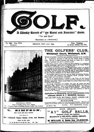cover page of Golf published on May 4, 1894