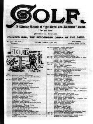 cover page of Golf published on March 19, 1897