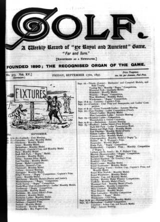 cover page of Golf published on September 17, 1897