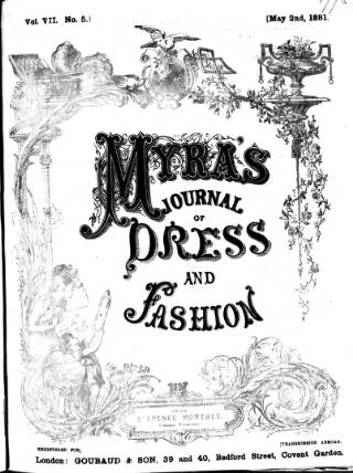 cover page of Myra's Journal of Dress and Fashion published on May 2, 1881