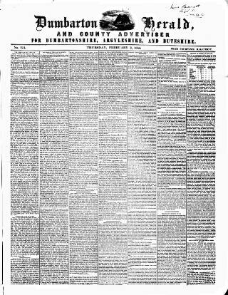 cover page of Dumbarton Herald and County Advertiser published on February 2, 1854