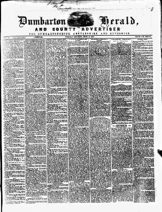 cover page of Dumbarton Herald and County Advertiser published on June 18, 1867