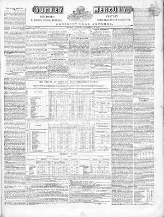 cover page of Surrey Mercury published on November 2, 1846