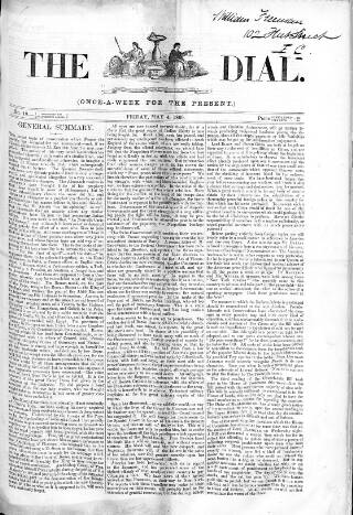 cover page of Dial published on May 4, 1860