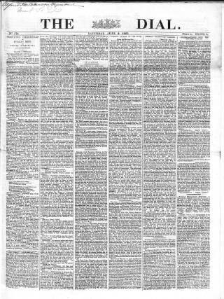cover page of Dial published on June 6, 1863