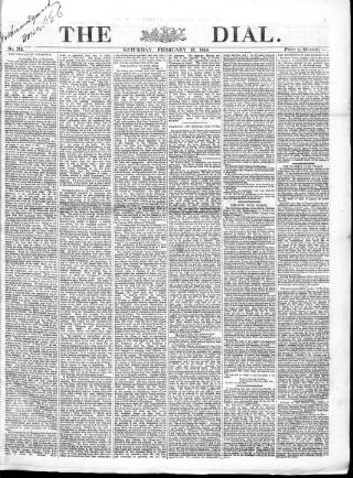 cover page of Dial published on February 13, 1864