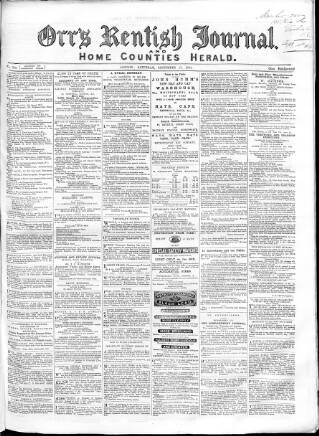 cover page of Orr's Kentish Journal published on September 17, 1864