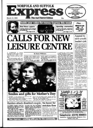 cover page of Diss Express published on March 19, 1993