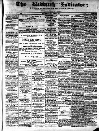 cover page of Redditch Indicator published on March 19, 1870