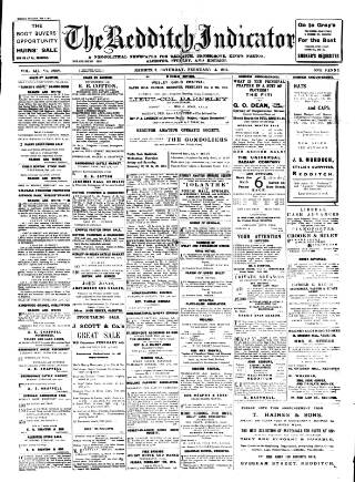 cover page of Redditch Indicator published on February 4, 1911