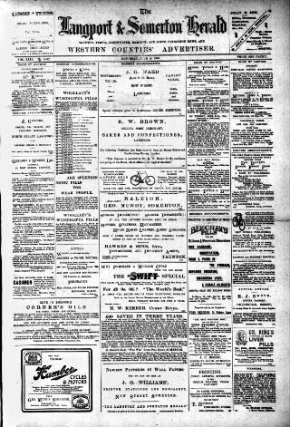 cover page of Langport & Somerton Herald published on June 18, 1904