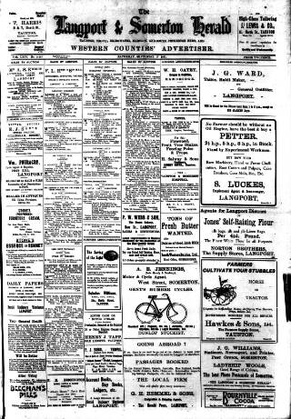 cover page of Langport & Somerton Herald published on September 17, 1921