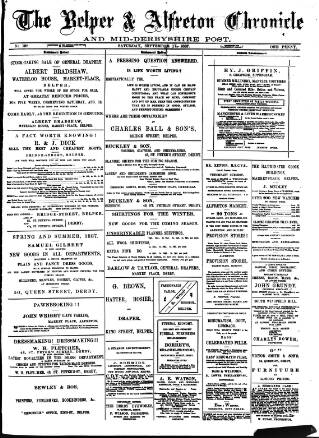 cover page of Belper & Alfreton Chronicle published on September 17, 1887
