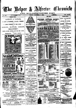cover page of Belper & Alfreton Chronicle published on November 2, 1894