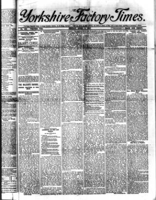 cover page of Yorkshire Factory Times published on April 2, 1897