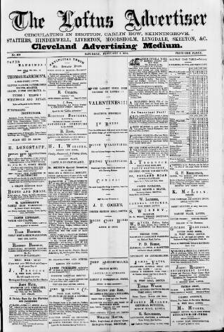 cover page of Loftus Advertiser published on February 2, 1884