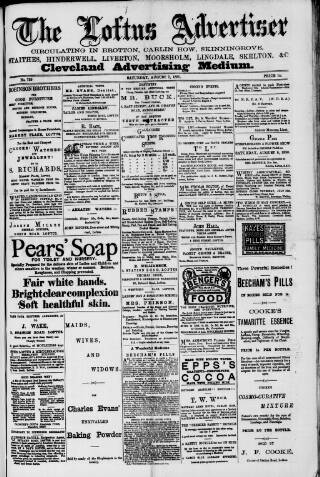 cover page of Loftus Advertiser published on August 2, 1890