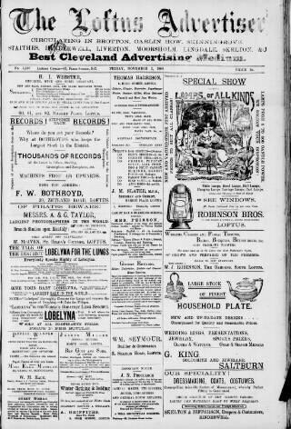cover page of Loftus Advertiser published on November 2, 1906