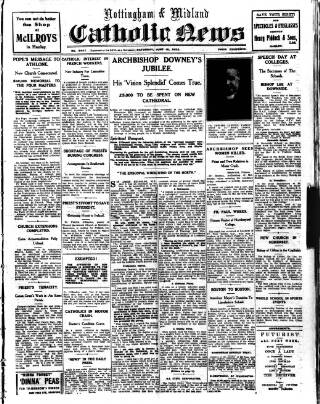 cover page of Nottingham and Midland Catholic News published on June 18, 1932