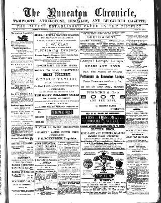 cover page of Nuneaton Chronicle published on September 17, 1880