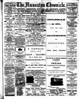 cover page of Nuneaton Chronicle published on February 2, 1894