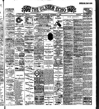 cover page of Ulster Echo published on November 2, 1898