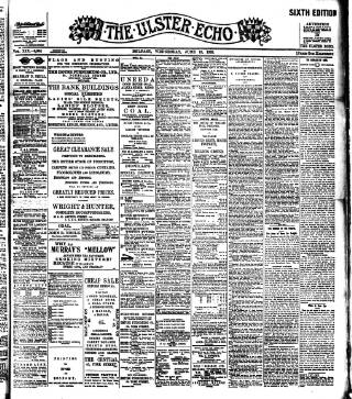 cover page of Ulster Echo published on June 18, 1902