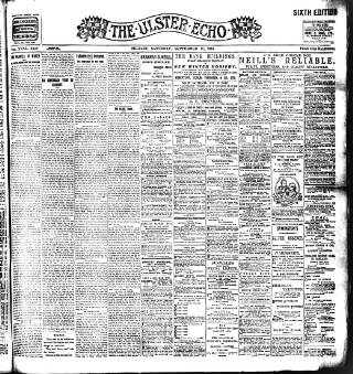 cover page of Ulster Echo published on September 17, 1904