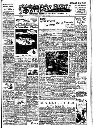cover page of Ireland's Saturday Night published on March 19, 1938