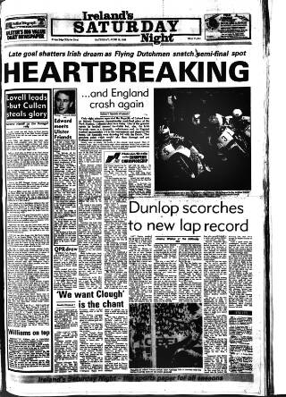 cover page of Ireland's Saturday Night published on June 18, 1988