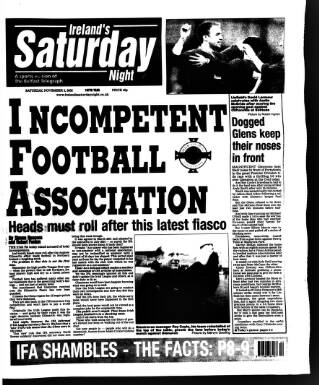 cover page of Ireland's Saturday Night published on November 2, 2002