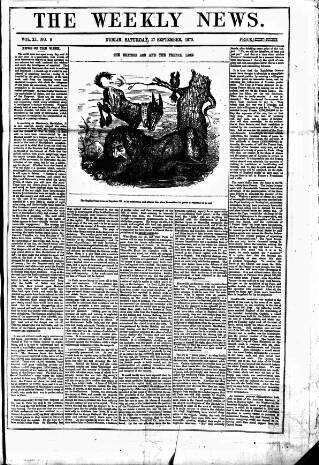 cover page of Dublin Weekly News published on September 17, 1870