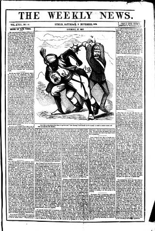 cover page of Dublin Weekly News published on November 2, 1878