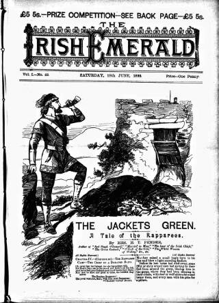 cover page of Irish Emerald published on June 18, 1892