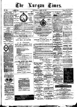 cover page of Lurgan Times published on June 18, 1887