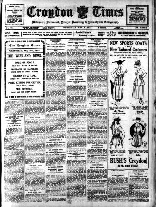 cover page of Croydon Times published on May 2, 1917