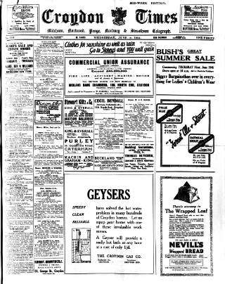 cover page of Croydon Times published on June 18, 1924