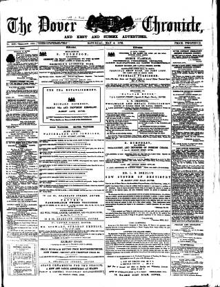cover page of Dover Chronicle published on May 4, 1878