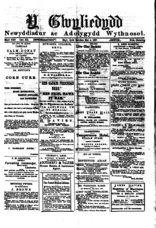 cover page of Y Gwyliedydd published on May 4, 1887