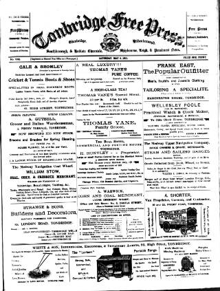 cover page of Tonbridge Free Press published on May 4, 1901