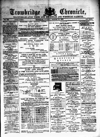 cover page of Trowbridge Chronicle published on December 14, 1878