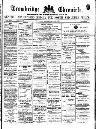cover page of Trowbridge Chronicle published on August 2, 1890