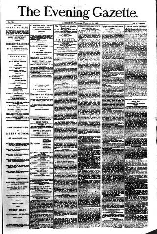 cover page of Evening Gazette (Aberdeen) published on February 2, 1882