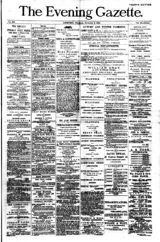 cover page of Evening Gazette (Aberdeen) published on November 2, 1882